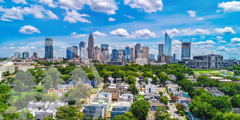 Downtown Charlotte, North Carolina, USA Skyline Aerial | cedar management group gets AAMC
