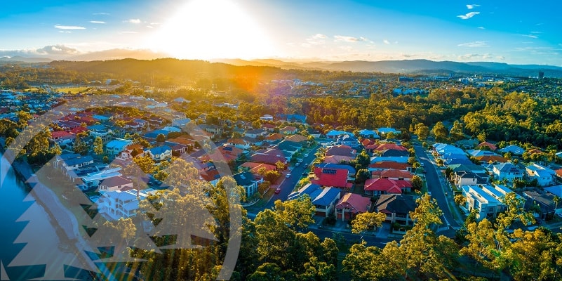 sunset over a beautiful aerial view of a suburb sunset over a beautiful aerial view of a suburb | successful HOA management