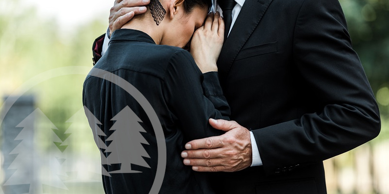 man embracing grieving woman on funeral man embracing grieving woman on funeral | HOA resident dies