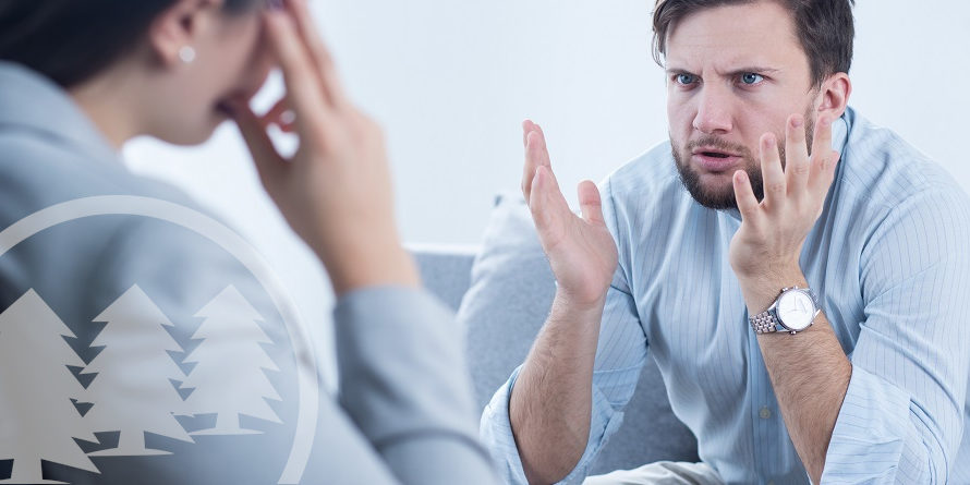 man complaining to a woman man complaining to a woman | harassment in HOAs