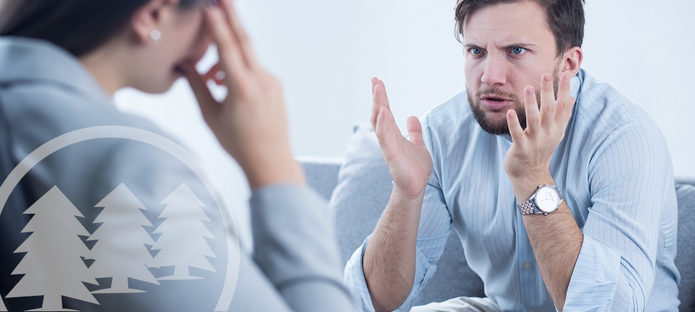 man complaining to a woman man complaining to a woman | harassment in HOAs