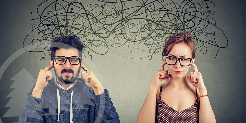 Angry displeased woman and man ignoring and not listening each other exchanging with many negative thoughts Angry displeased woman and man ignoring and not listening each other exchanging with many negative thoughts | poor communication in HOA