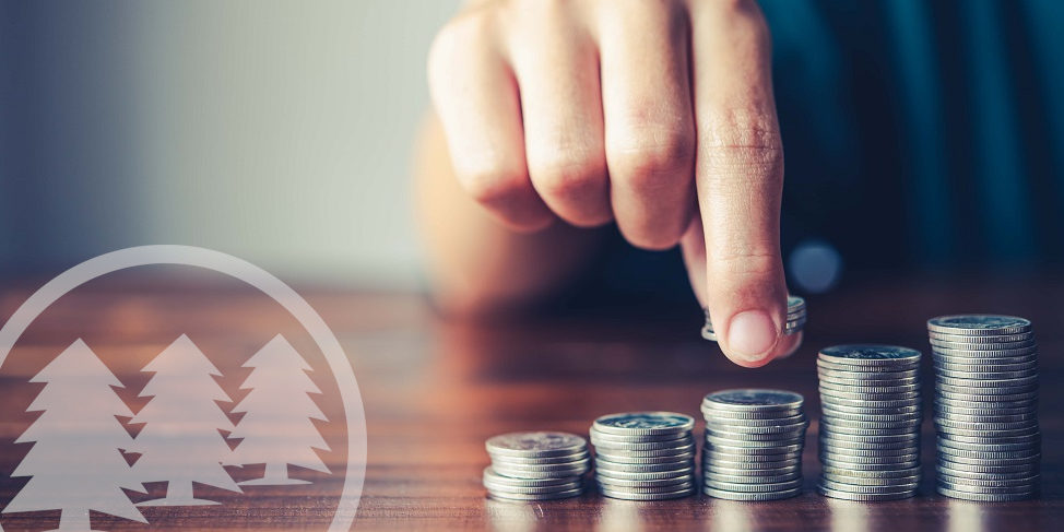 Hand putting money coin on each line rising | low hoa fees