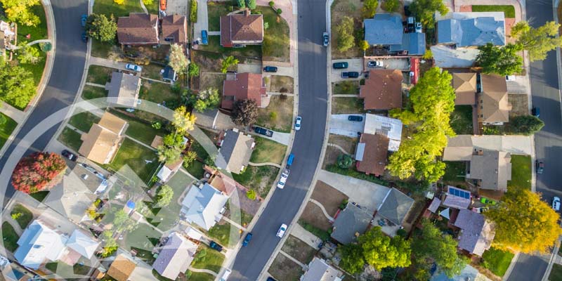 aerial shot of a neighborhood | FHA recertification