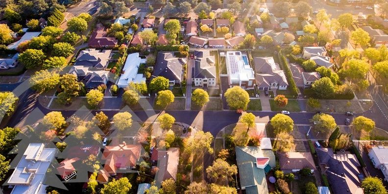 aerial view of a beautiful neighborhood aerial view of a beautiful neighborhood | Cedar Management Group's 15th anniversary