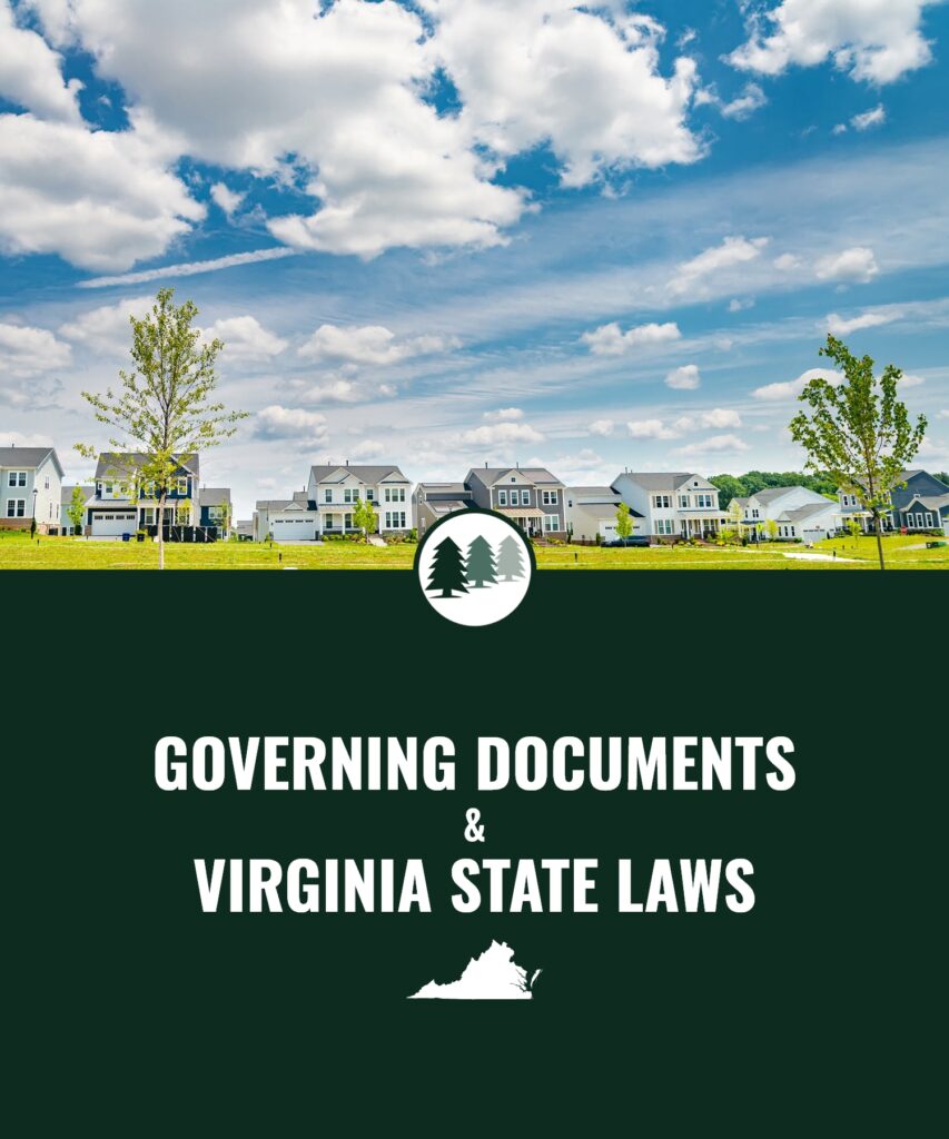 governing documents and virginia state laws cover