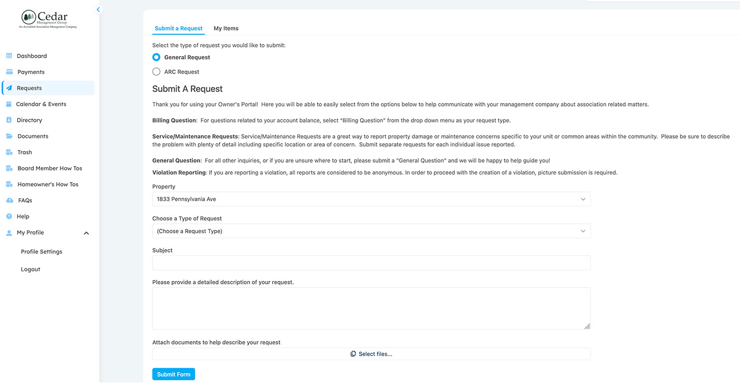 Submit a Request